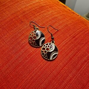 Elegant Silver and Black Dangle Earrings